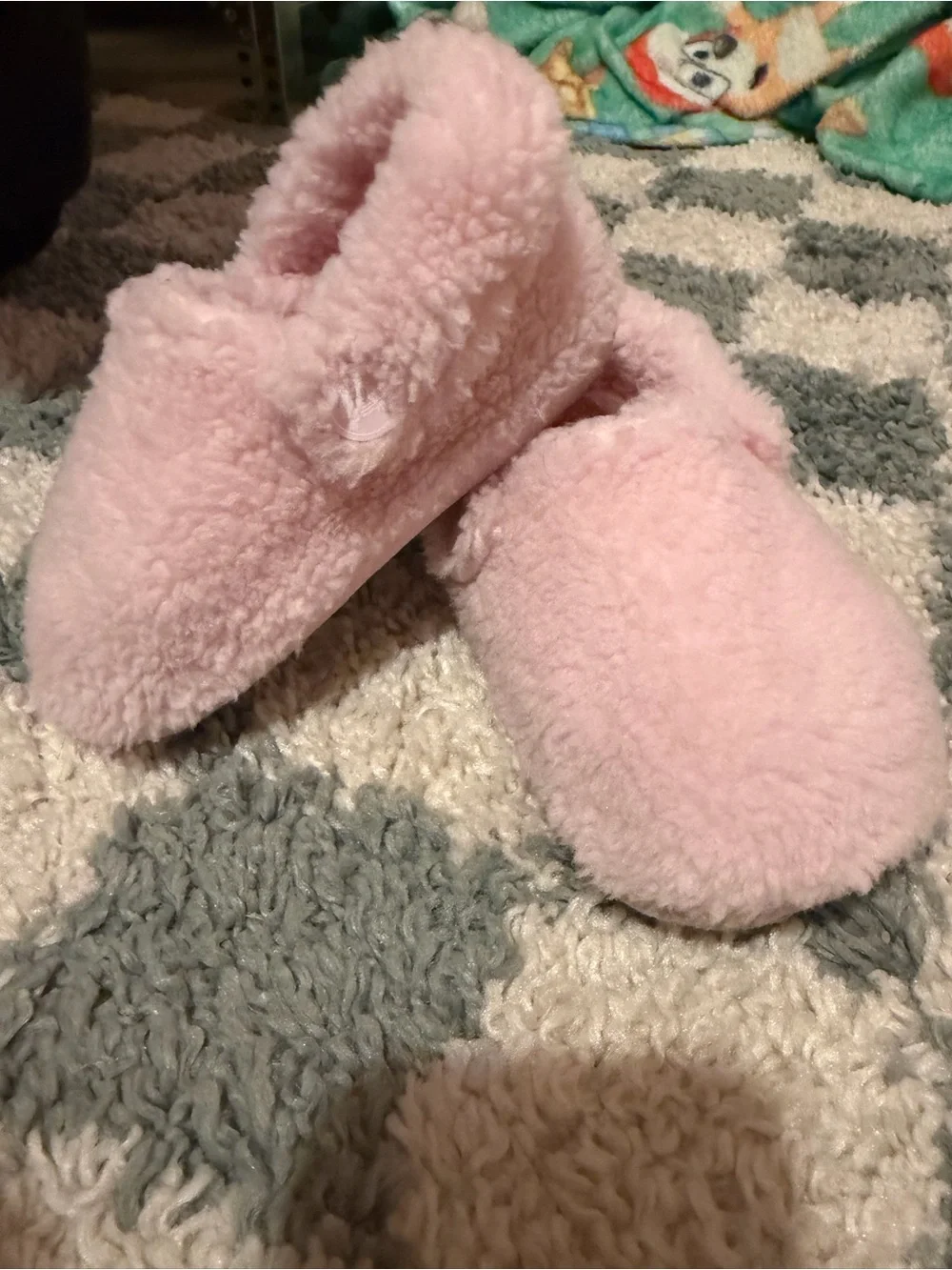 CROCS Kids Pink Fuzzy Slip-On Slippers
